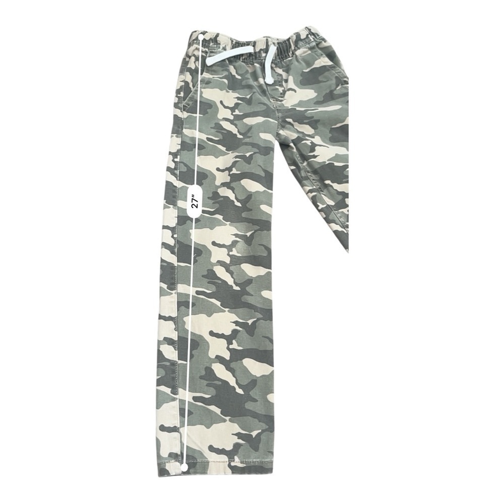 Wonder Nation  camo print brown green Boy pants 6-7 pockets elastic waist string - Picture 10 of 15